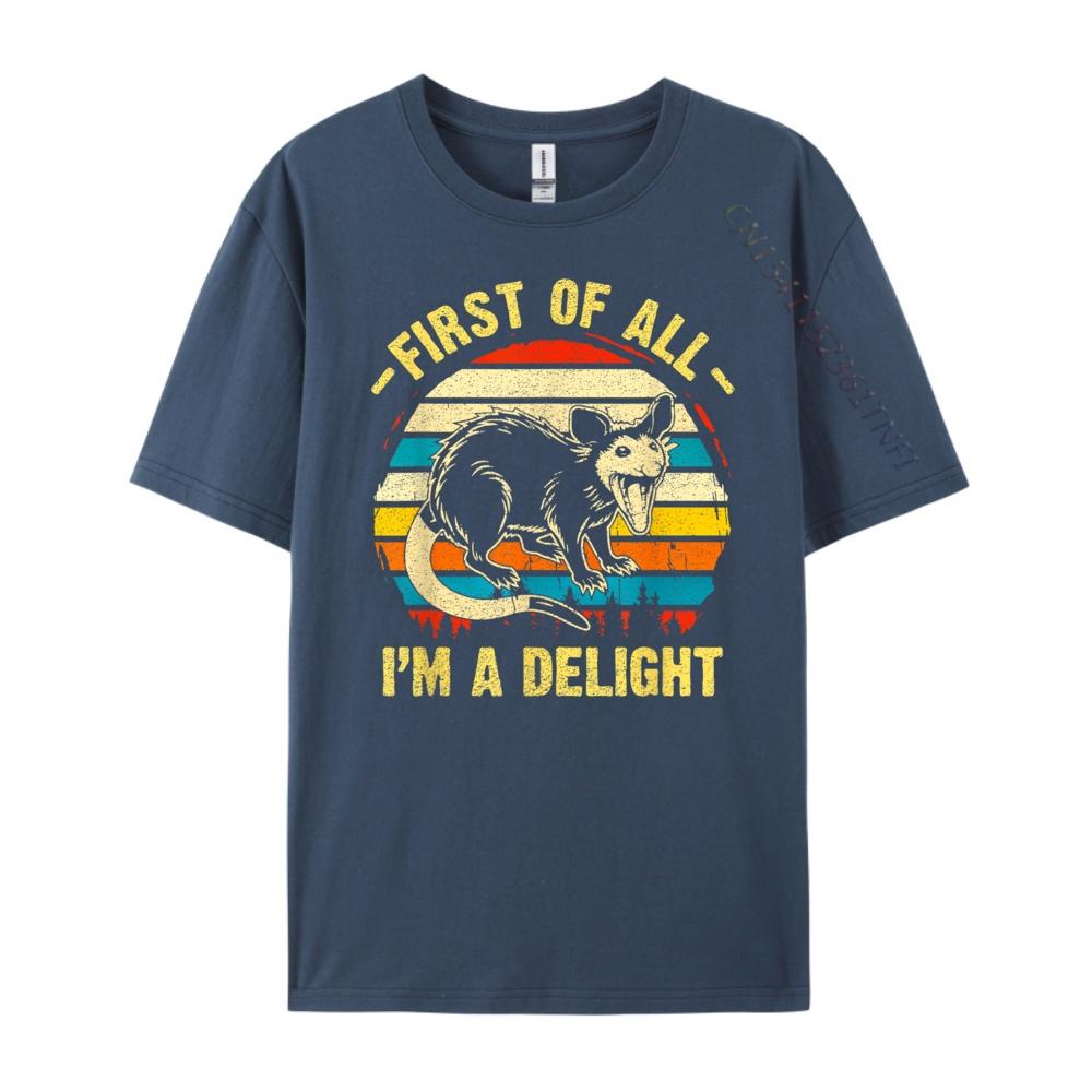 First Of All I M A Delight Sarcastic Angry Opossum Possum Anime T Shirts Mens Designer Clothes Game