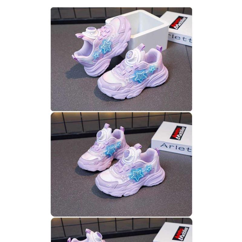 Girls Purple Pink Princess Sneakers Spring Non Slip Breathable Shoes