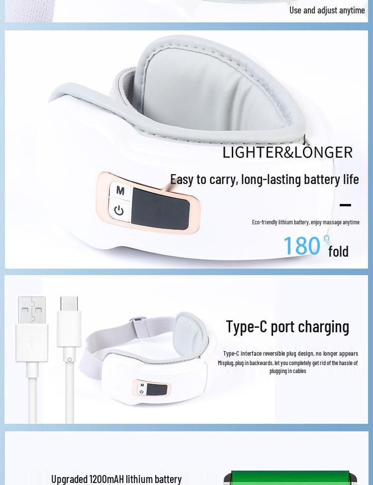 Smart Eye Massager: Air Pressure Kneading & Hot Compress Eye Care Device