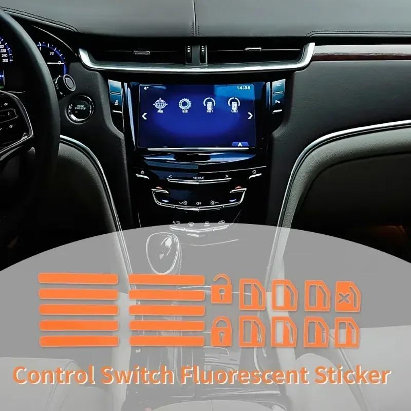 Car Window Button Colorful Luminous Sticker Car Window Lifting Switch Night Fluorescent Decal Car Interior Glow Reminder Sticker