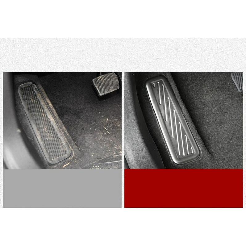 For Cadillac XT4 2019-2024 Silver Steel Non-slip Footrest Pad Pedal Cover Trim