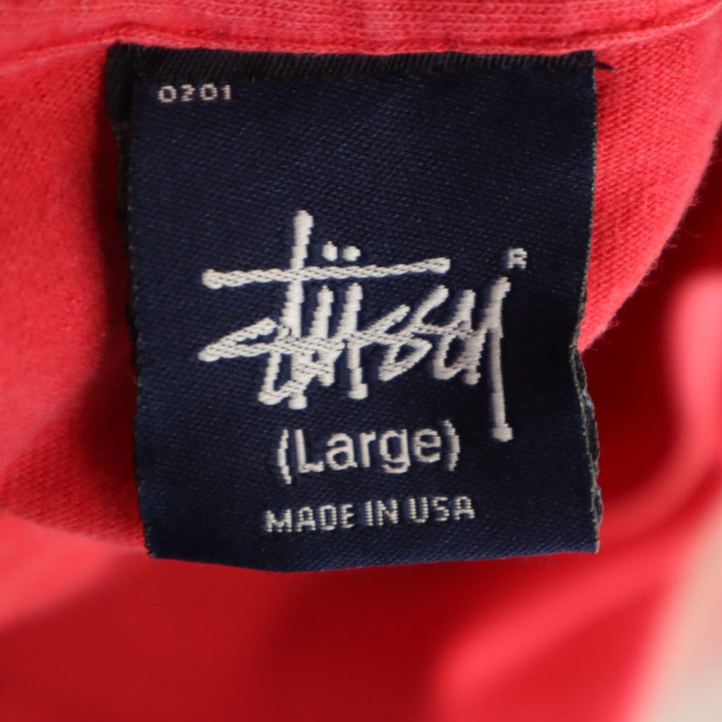 STUSSY 90s Made in USA Old Short sleeve T-shirt L Red Men's Used