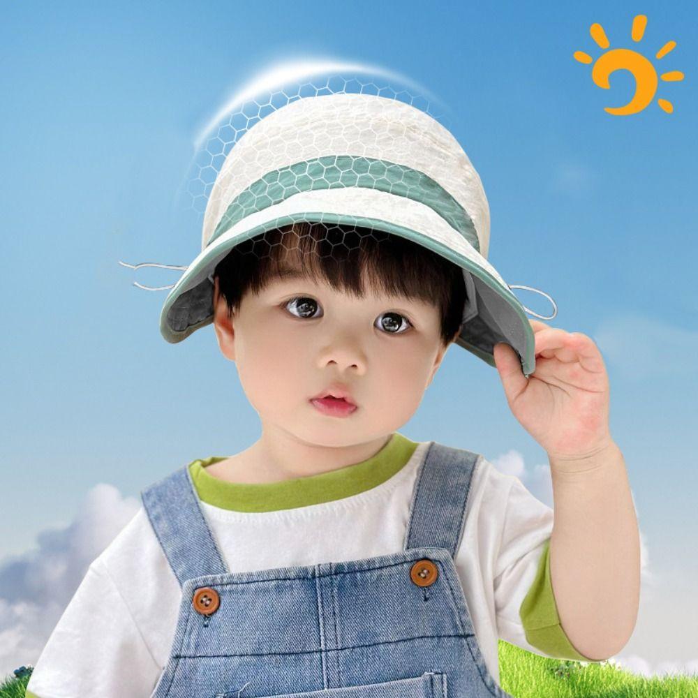 Quick-dry Summer Kid Sunhat Solid Color Children's Empty Top Cap Candy Color Bucket Hat  Girls