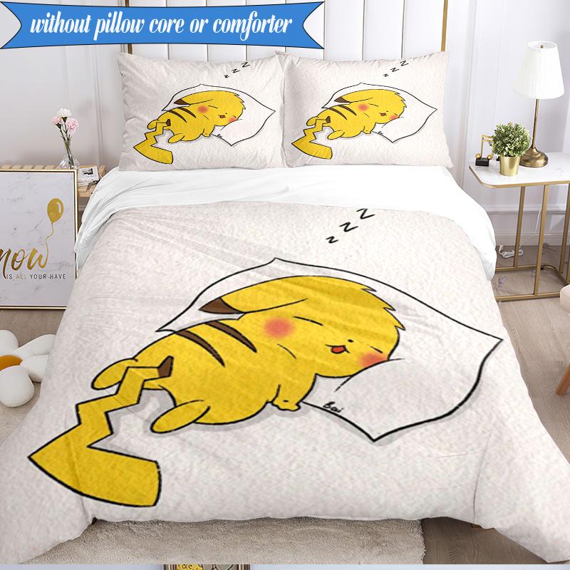 Cute Pika Adventure 3pcs K-pop Music Group Bedding set,Ideal for Bedroom, Dormitory,Including Duvet Cover And 2pcs Pillowcases,Fan Gifts