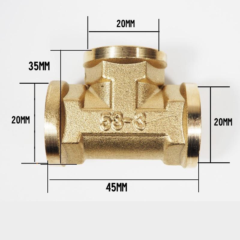 Pneumatic Plumbing Brass Pipe Fitting Male/Female Thread 1/2 BSP Tee Type Copper Fittings Water Oil Gas Adapter