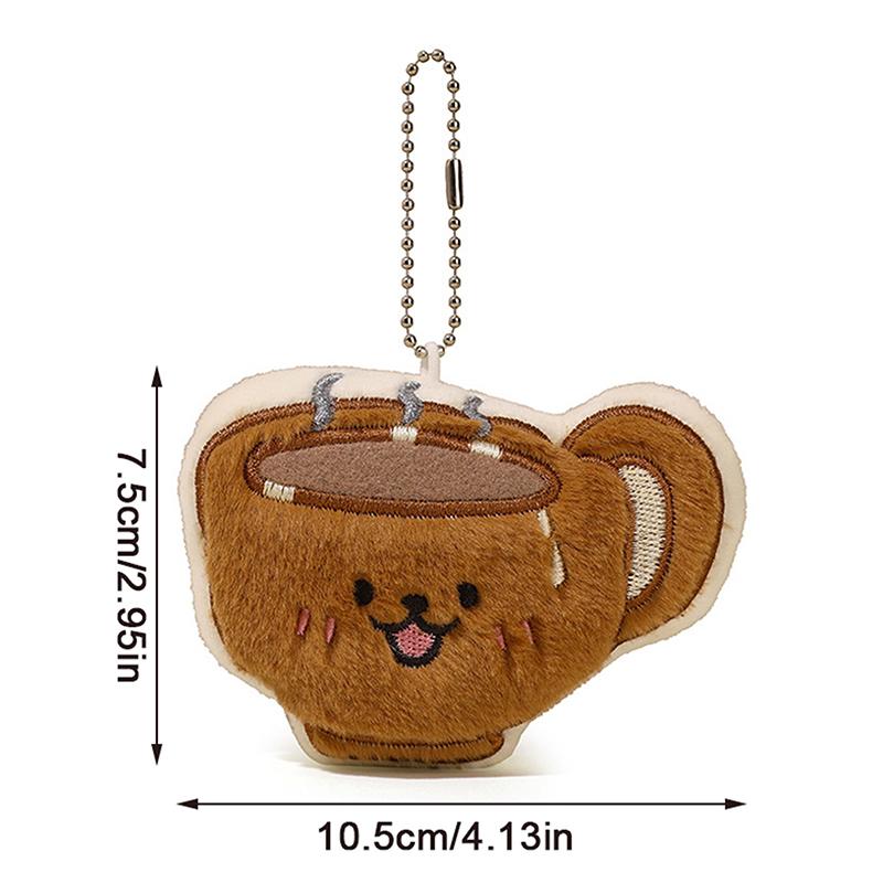 Croissantový dort Plyšová hračka Přívěsek na klíče Kreslený Káva Měkká vycpaná panenka Přívěsek Kroužek na klíče od auta Dekorace na batoh Dětský dárek