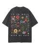 Christian Faith T Shirt It Well With My Soul Vintage Wildflower Pattern Front Back Print Vintage Washed Short Sleeve Unisex Tee