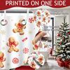 Merry Christmas Shower Curtain For Bathroom Cute Gingerbread Man Snowflake Shower Curtain For Christmas Bathroom Decorwaterproof