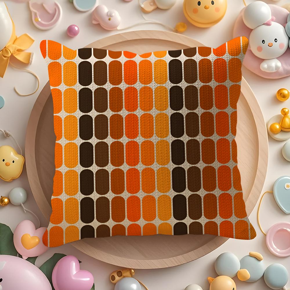 Orange Rainbow Personalized Decoration Series Pillow Case Sofa Living Room Bedroom Headboard Backrest Cushion Square Cushion