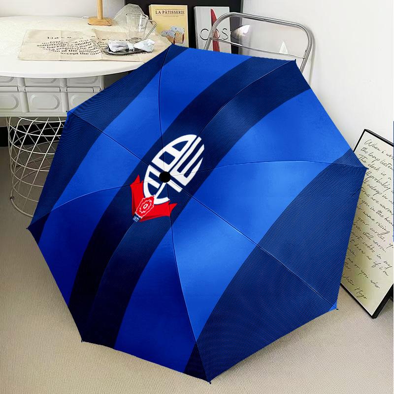 Bolton Wanderers Crest Design Automatic Folding Umbrella - 8-Rib Travel Umbrella with Auto Open/Close & Portable Gifts for Holidays or Birthdays