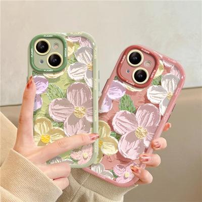 Anwendbar auf Apple 14 Handyhülle Neue Damen IPhone 13pro Ölgemälde Blumen 12/11 High-End Silikon Anti-Fall
