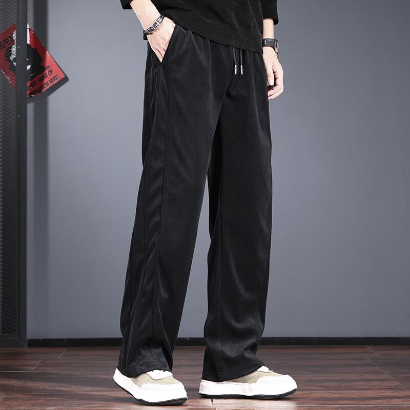 Jielinuo Men's Loose-Fit Straight-Leg Sweatpants