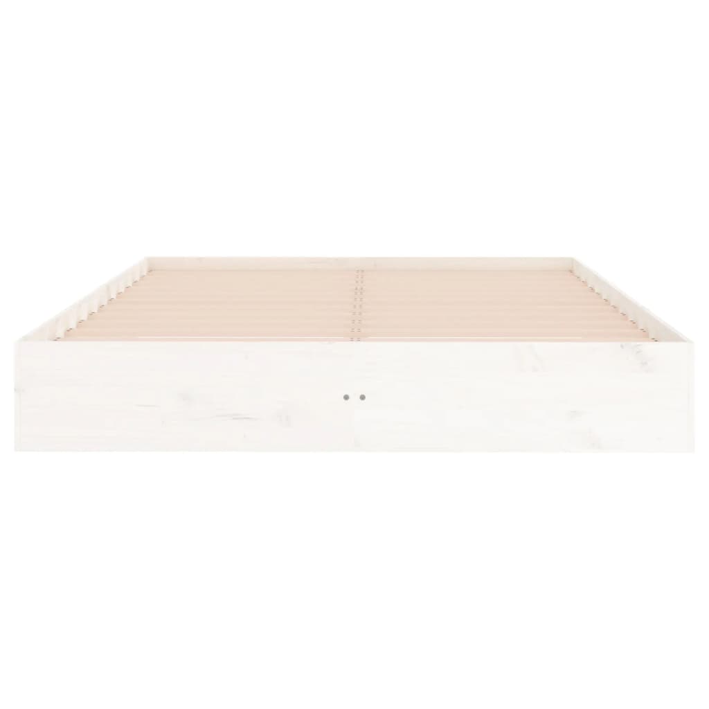 vidaXL Massivholzbett Weiß 160x200 cm