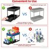 2Tier Multi-function Kitchen/Bathroom Sink Organizer Sliding Cabinet Basket with Hook Hanging Cup Home Space-Saving Storage Rack