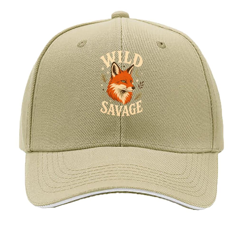 Playful Fox Spirit Nature Lettering Sandwich Baseball Cap Sun Cap Outdoor Workouts Hat