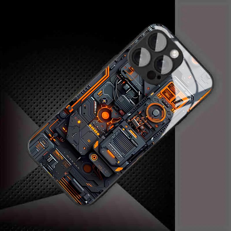 Cool Circuit Board Tempered Glass Phone Case for iPhone 17 18 Pro Max 13 12 11 Pro 14 15 16 Plus 16E 17Air X XR XS 7 8 SE2 Cover