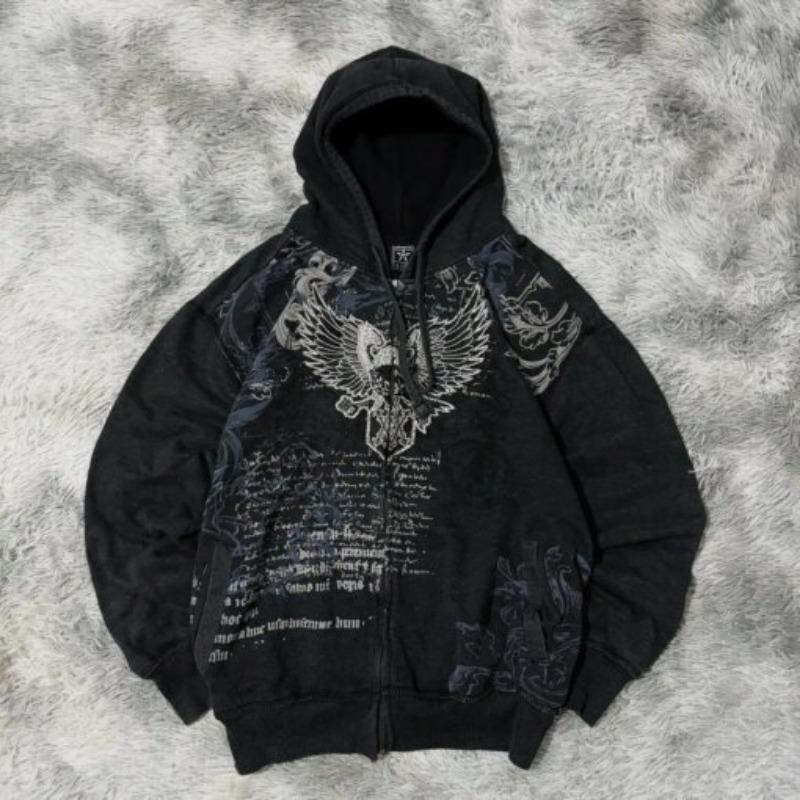 Harajuku Plum Tree Embroidered Oversized Pink Zipper Hoodies For Men and Women Y2K New Gothic Fashion Retro Street Sweatshirts