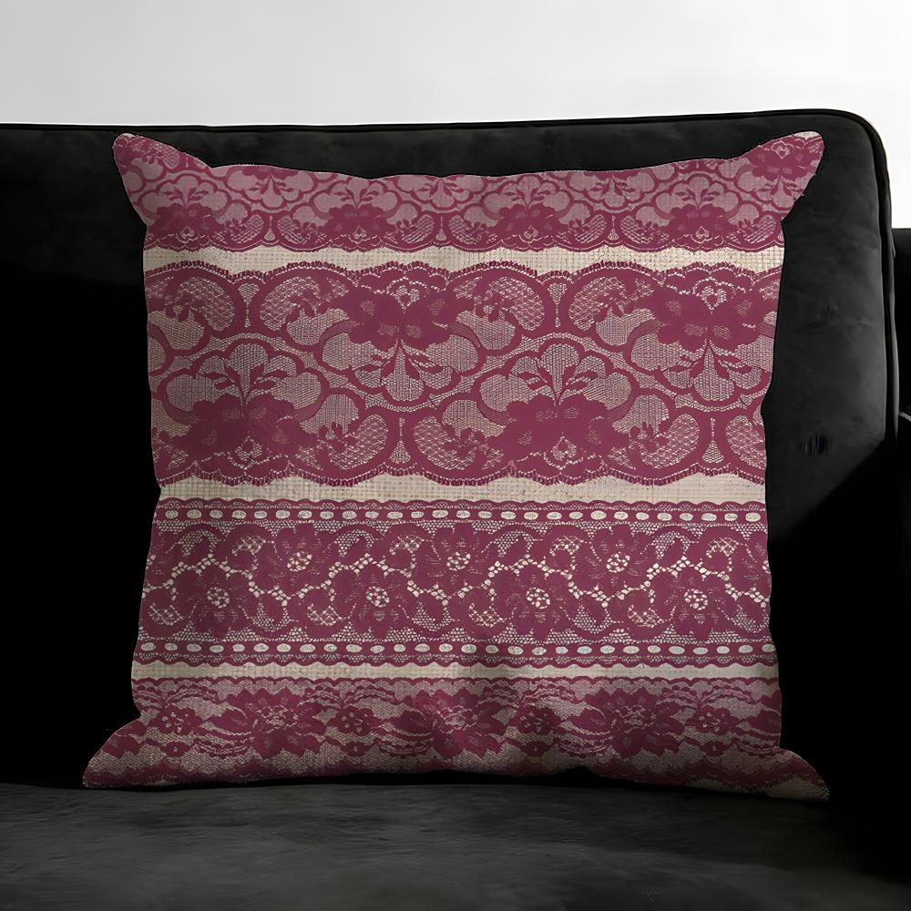 Lace Print Pattern Fashion Cushion Cover Pillowcase Ultra Soft Skin Friendly Fabric Cloud Like Comfort & Concealed Zipper