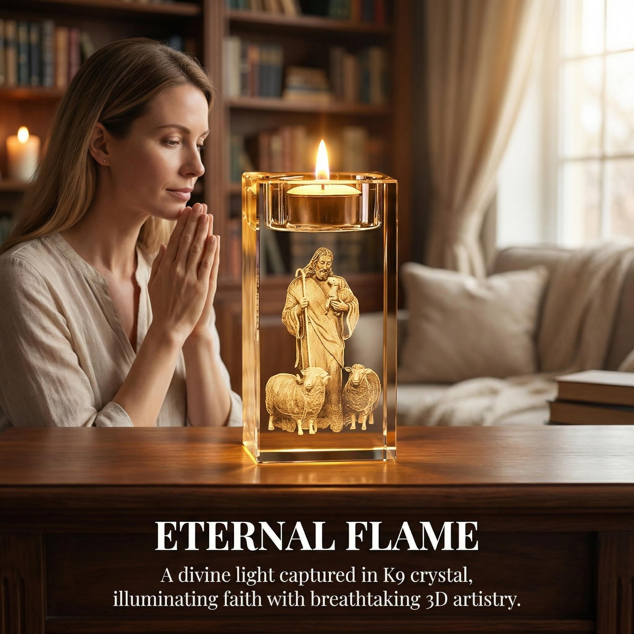 

Christian Themed Candelabra Home Decor Festive Gift - Religious Candle Holder for Holiday Decoration 5x5x8cm&1Pc