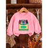 European sizes Bright Colored Printed Pattern, Comfortable and Skin Friendly for Kids, Versatile Round Neck Hoodie for Daily Use in Spring and Summer