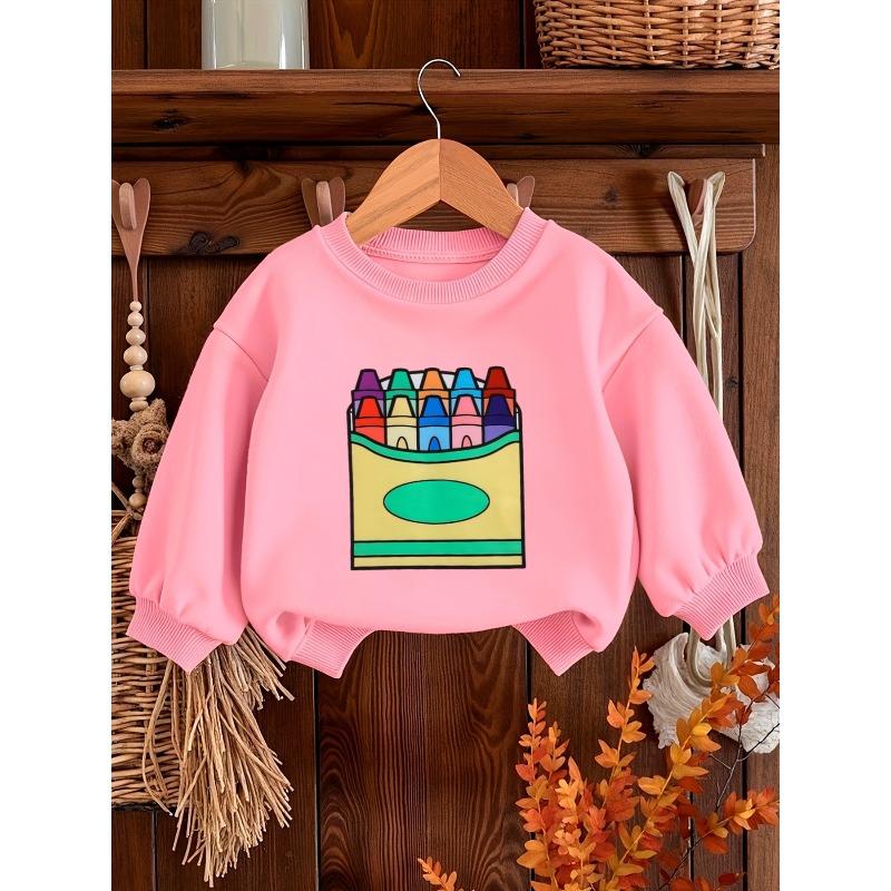 European sizes Bright Colored Printed Pattern, Comfortable and Skin Friendly for Kids, Versatile Round Neck Hoodie for Daily Use in Spring and Summer