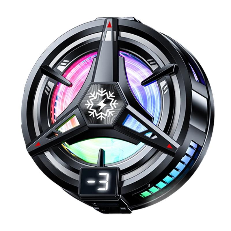 Semiconductor Phone Cooler 5V3A Powerful Cooling Magnetic & Clip 2-In-1 Digital Display For Gaming Live Broadcast