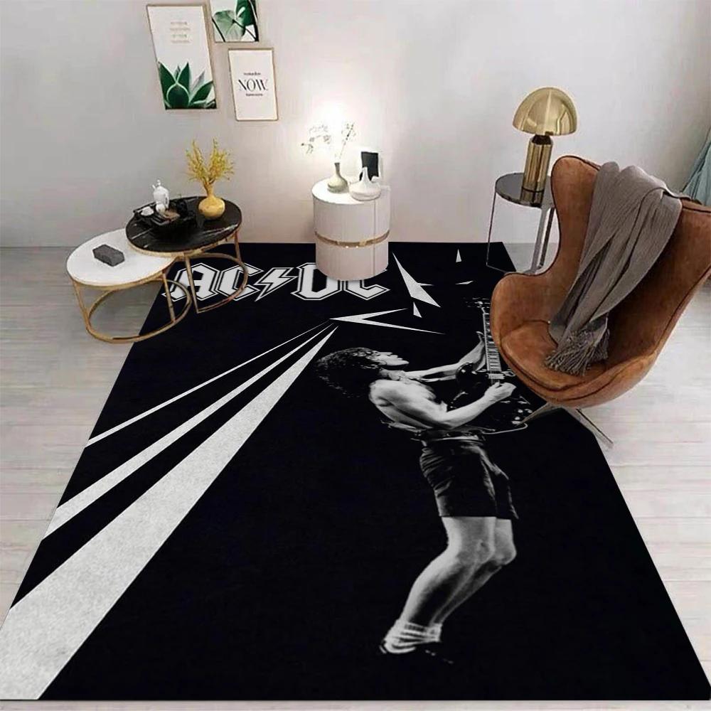 BAND A-AC-DC Prints Carpet Modern Home Living Room Decor Rugs Music Design Room Decor Floor Mat Non Slip Washable Birthday Gift