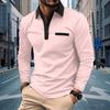 Herre Poloskjorte Casual Herre Langermet T-skjorte Krage-stil Moteabel Herre Fargeblokkert T-skjorte
