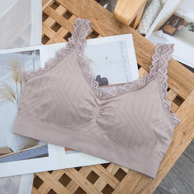 

Бесшовное нижнее белье женское летнее тонкое большая грудь показывает небольшую сборку жилет верхняя поддержка средняя грудь без стального кольца красивая задняя крышка бюстгальтера average size 80-70 kg персиковый