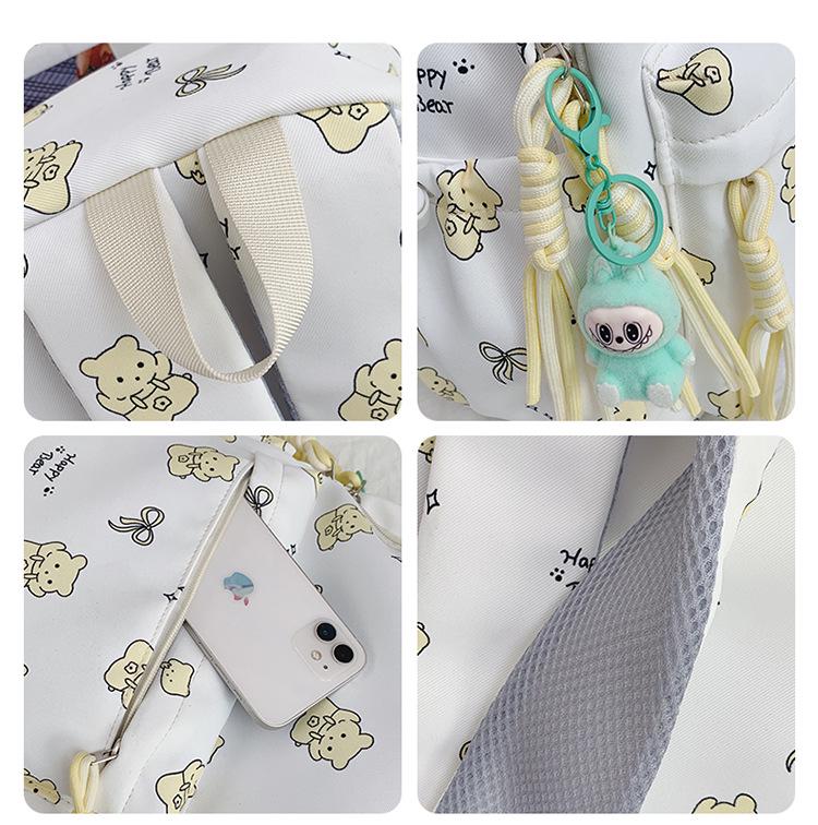 Chic Cartoon Backpack: Cute, Lightweight, High-Capacity Schoolbag & Sweet Casual Style for Students