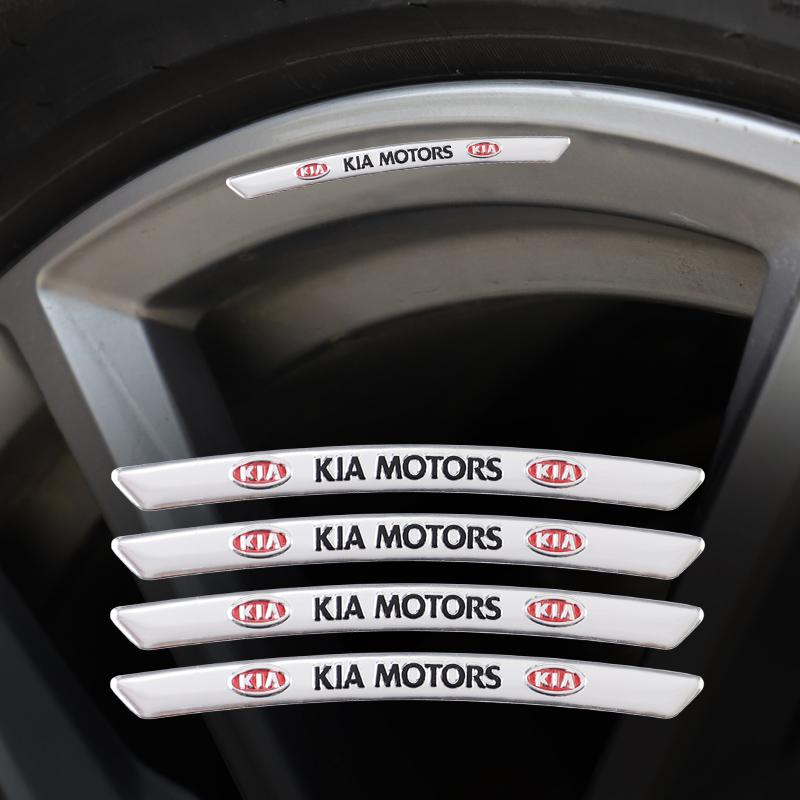 AEV5   4pcs Aluminium Alloy Car Wheel Hub Stickers For Kia GT-Line Sportage Ceed Rio Picanto Sorento Soul Cerato Venga Forte K9 Cadenza