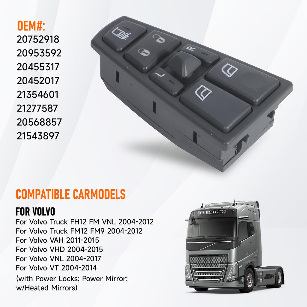 OE 20752918 21543897 Master Power Electric Window Lifter Regulator Button Control Switch For VOLVO Truck FH12 FM12 FM9 FH FM VNL