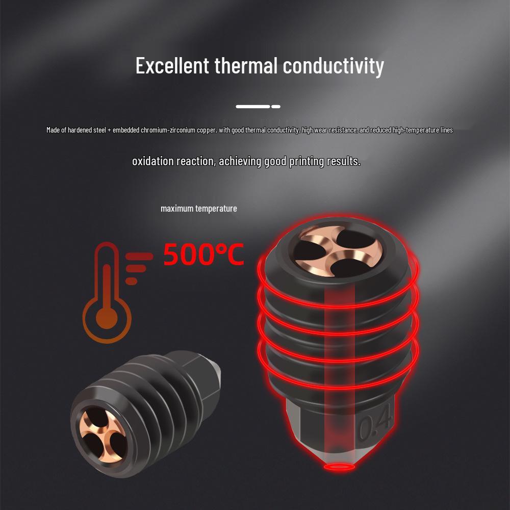 Bambu X1/P1P 3D Printer Brass CHT Clone Three-Hole High-Flow Hardened Steel Nozzle