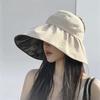 Empty Top Vinyl Sunscreen Hat Women's Summer Big Brim Face Covering Sun Hat Light Sun Hat UV Protection Bucket Hat