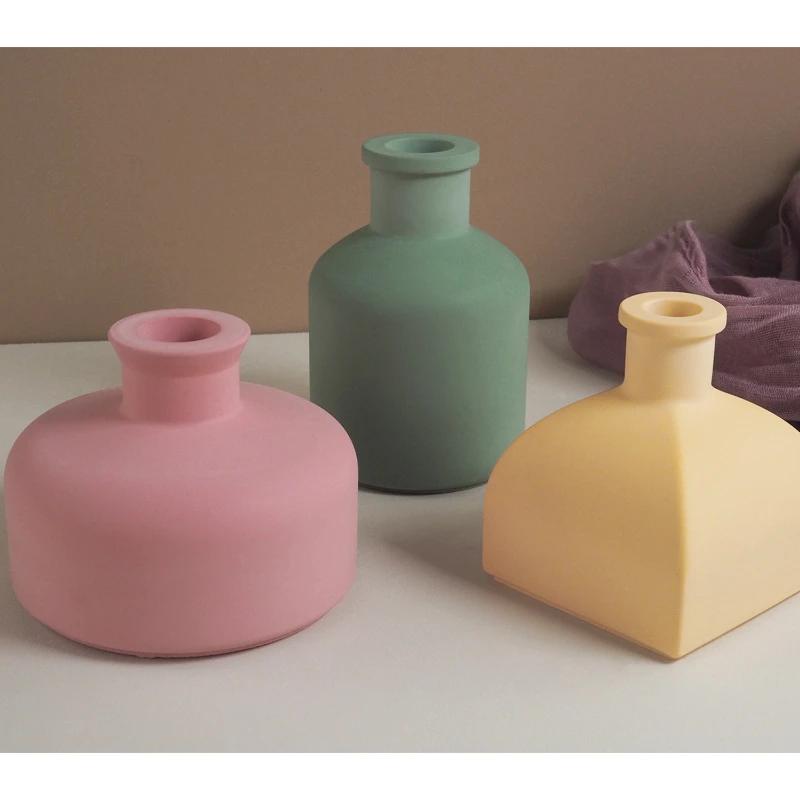 DIY Gypsum Cement Vase Silicone Mold Creative Vase Insert Fragrance Decoration Mirror Mold Home Flower Vase Decoration Mold