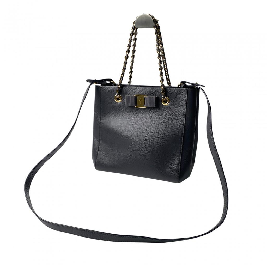 Used Salvatore FerragamoShoulder Bag Gray Leather Women