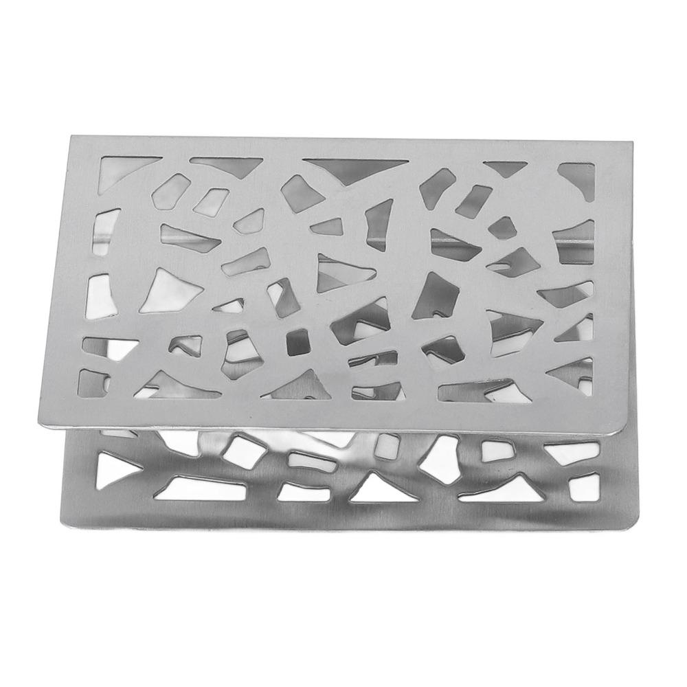 Hollow Out Metal Napkin Holder Glossy Edge Stainless Steel Napkin Holder  Kitchen Countertop