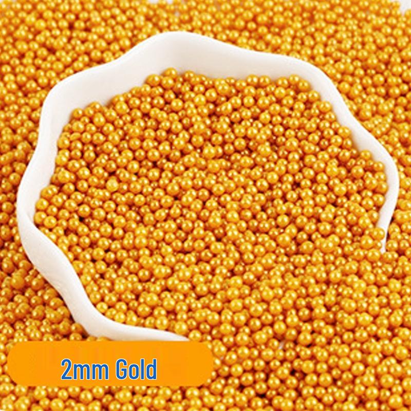 Decorações de Bolo de Pérolas de Açúcar Brancas, Douradas e Prateadas - Bolinhas Redondas para Confeitaria, Sorvete e Panificação - Pérolas de Açúcar Coloridas Mistas em Forma de Agulha.