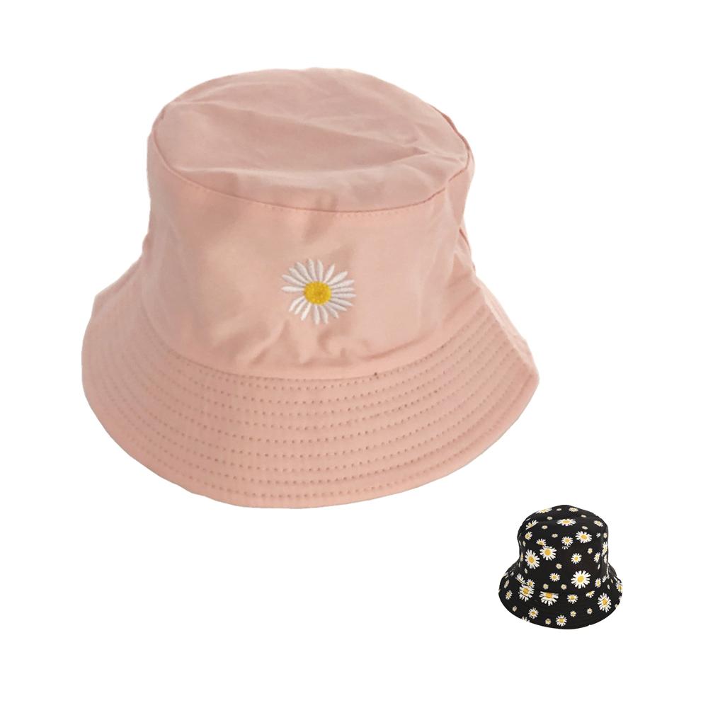 Double Sided Bucket Hats for Men Women Sunscreen Sun Cap Little Daisies Spring Fisherman Hat