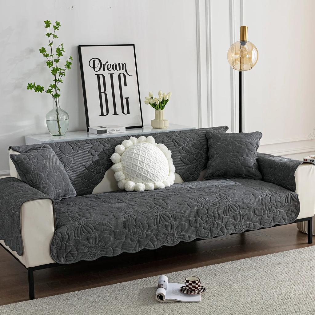 Sofa Covers Sofa Towel Solid Color Non-slip Couch Sofa Slipcovers Cushion Furniture Protection Sofa Cover For Living Room
