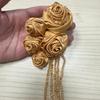 Handmade 3D Crystal Fabric Hanging Beads with Hand-sewn Flowers for Wedding Dress Decoration and DIY Accessories