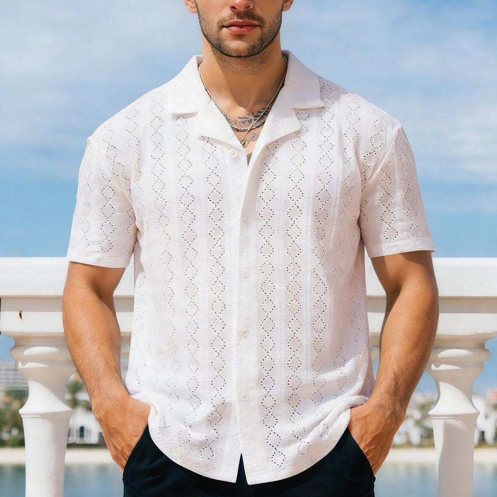 Men's Collared Openwork Outdoor Casual Comfortable Shirt