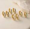 18K Gold Plated Zircon Hoop Earrings for Women Micro Paved Cubic Zirconia Huggie Earrings Elegant Brass Hoop Earrings