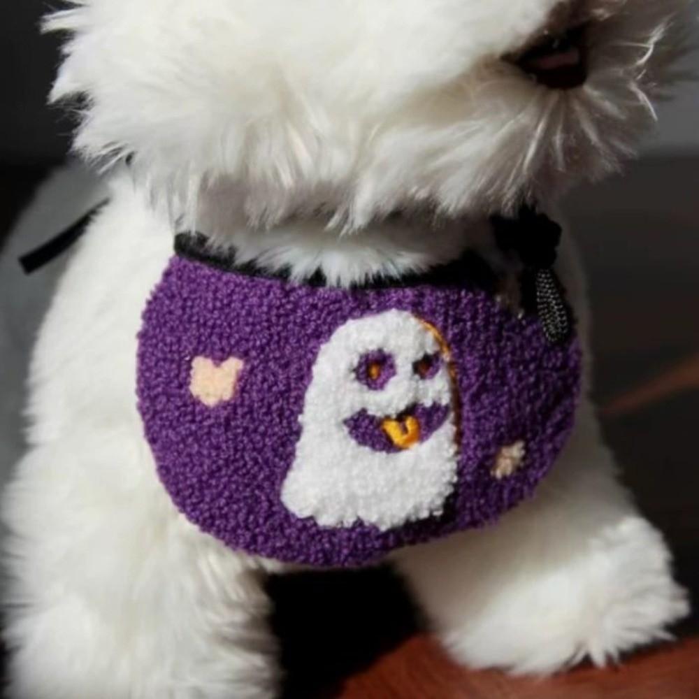 Ghost Pumpkin Dog Scarf Comfortable To Wear Kitty Saliva Towel Lightweight Halloween Pet Bib  Gift