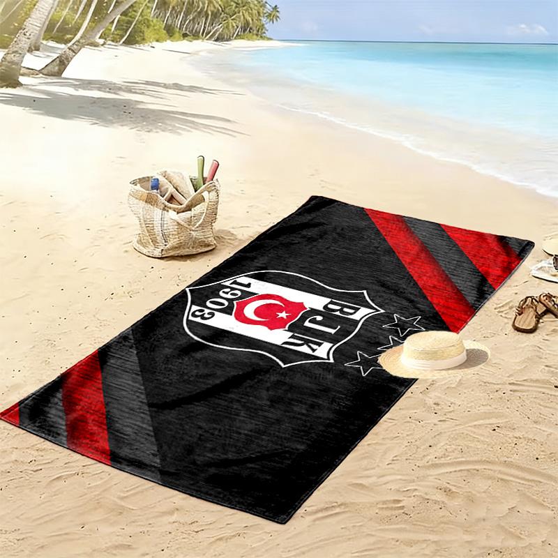 Beşiktaş J.K Print Beach Towel, Large Soft Quick Dry Towel for Beach Camping Swimming