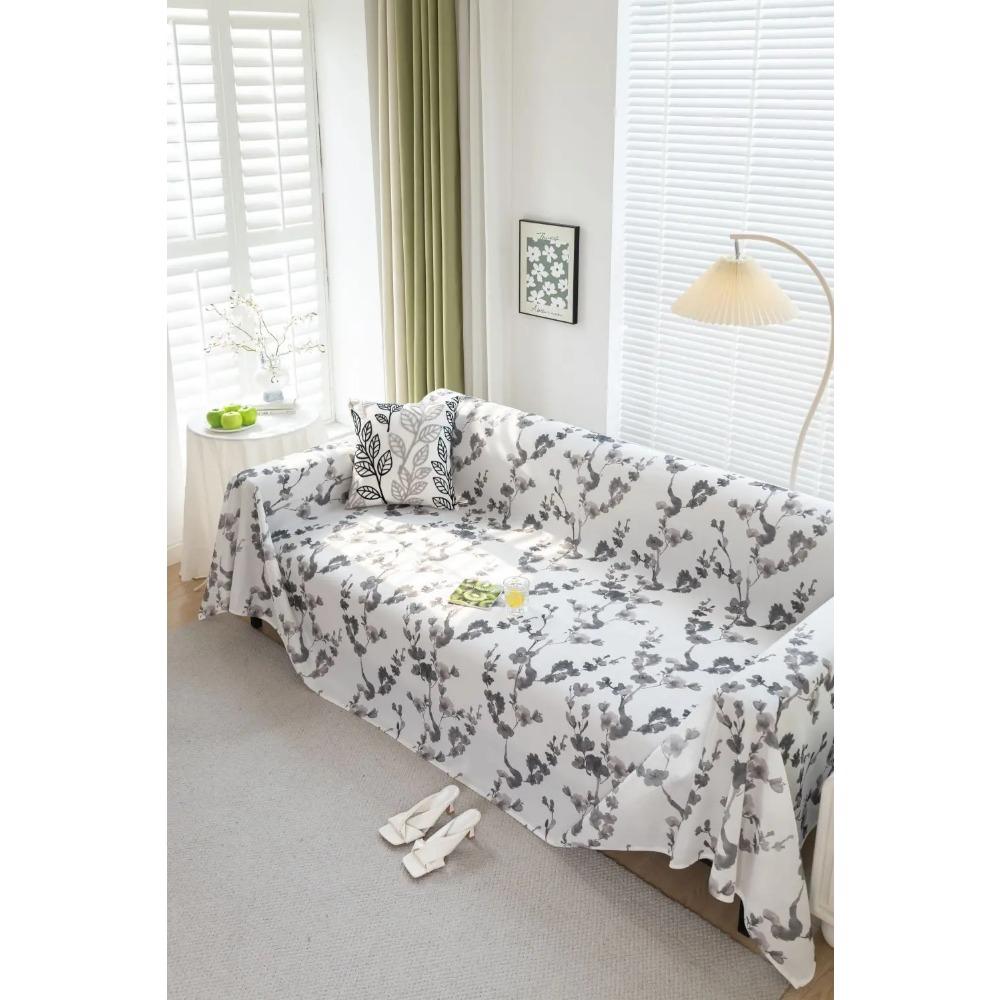 Ice Silk Flower Sofa Cover Blanket Non-slip Sofa Towel Living Room Furniture Decor Tapestry Couch Cover Universal Sofa Towel