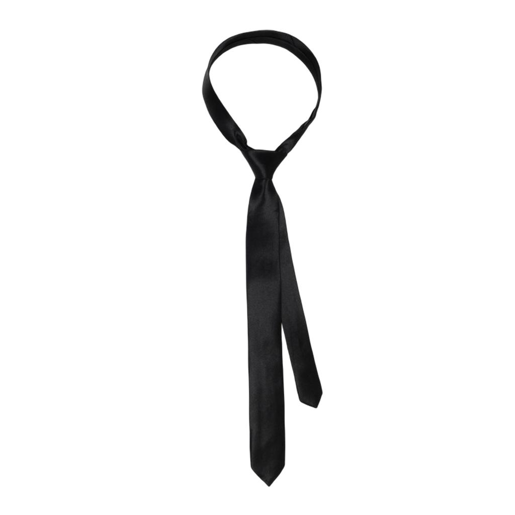 Skinny Tie Women Satin Skinny Scarf Long Necktie Satin Tie Formal Black Ties JK Uniform Tie Solid Color Plain Solid Tie
