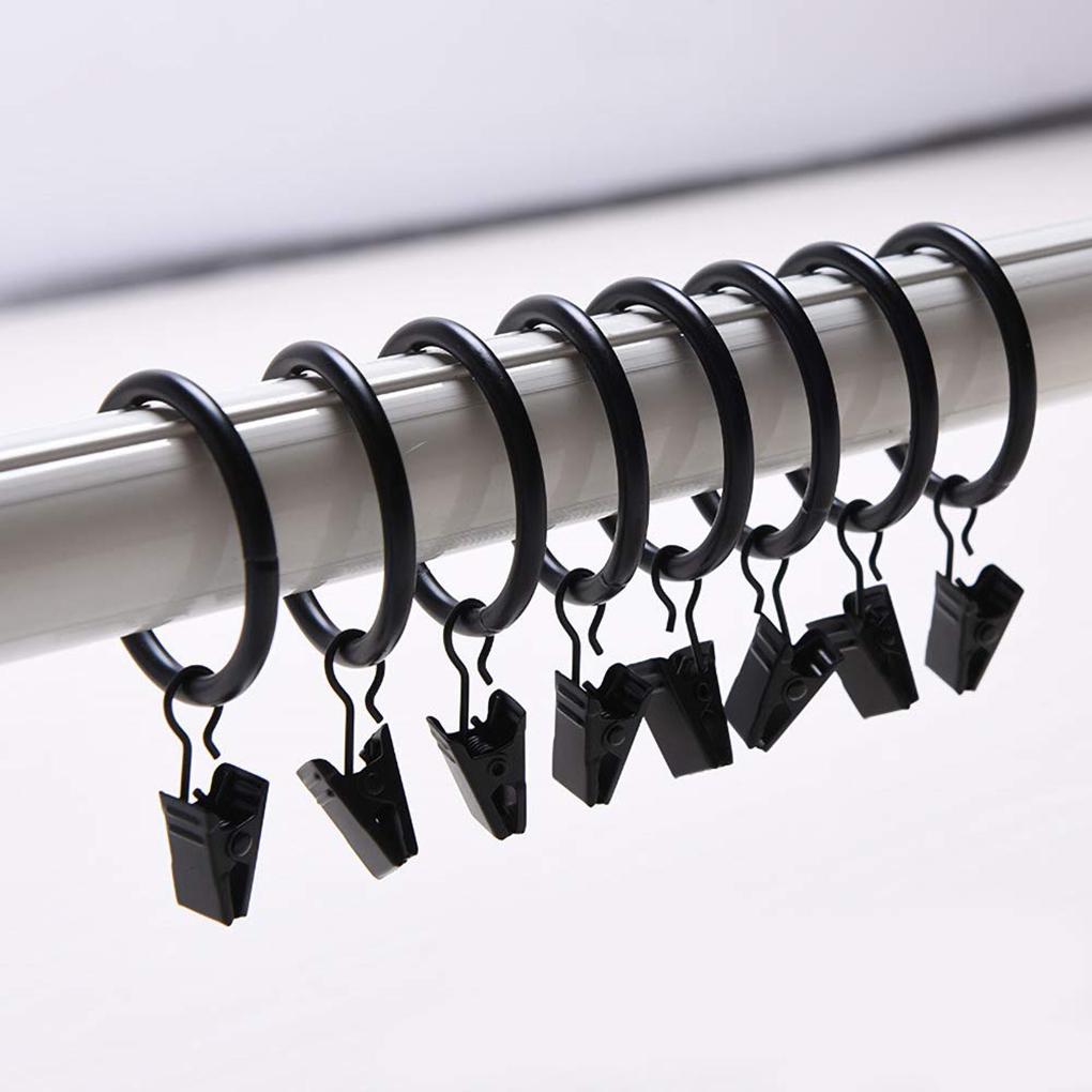 10 Pieces Window Curtains Hanging Hook with Clips Clamps Drape Replacement Accessory for Household Living Room Office