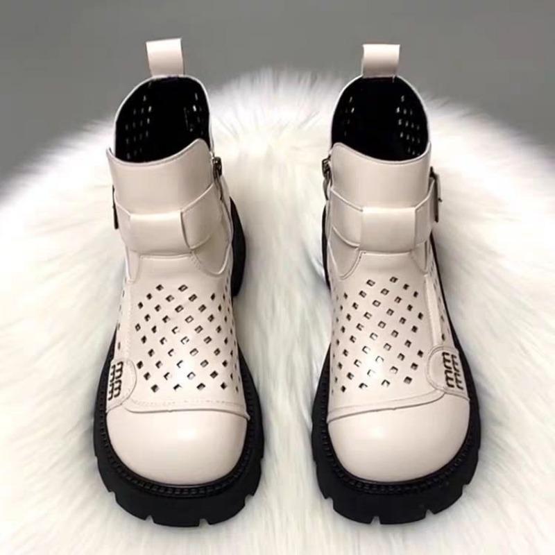

[Versatile Fashion] Hollow Cool Boots Women s Spring and Summer New Casual Short Boots Thick-soled Martin Cool Boots 40