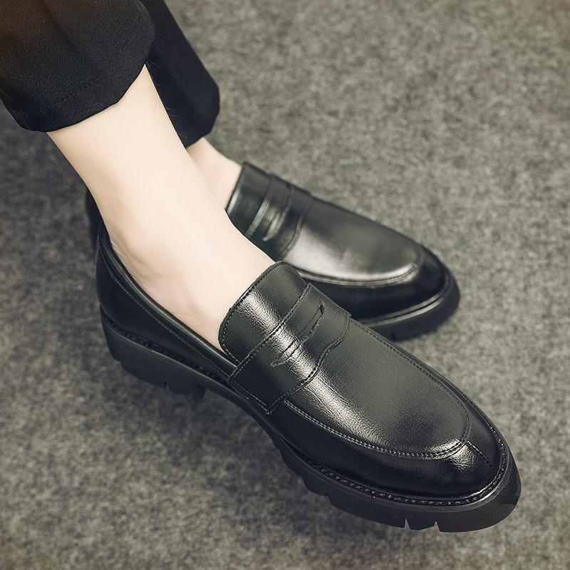 Summer British style high-end business dress casual leather shoes inner height increase CM lazy driving Doudou shoes